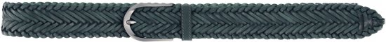 Ulla Popken Woven Leather Belt Green - Vyöt - 