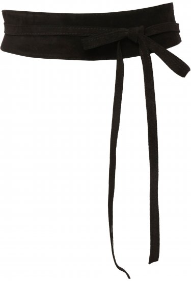 Ulla Popken Leather Tie Belt Gray - Vyöt - 