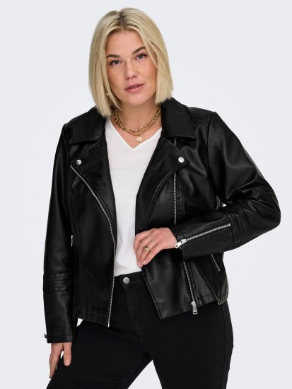 Only Carmakoma Emmy Biker Jacket Black - Nahkatakit - 