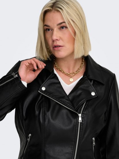 Only Carmakoma Emmy Biker Jacket Black - Nahkatakit - 