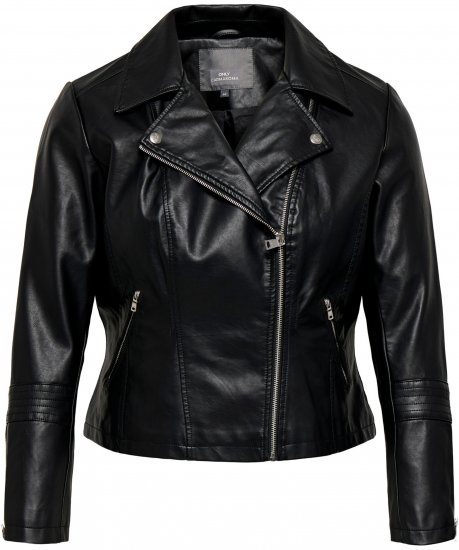 Only Carmakoma Emmy Biker Jacket Black - Nahkatakit - 