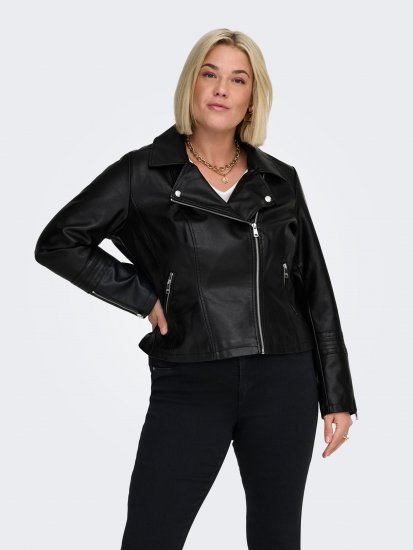 Only Carmakoma Emmy Biker Jacket Black - Nahkatakit - 