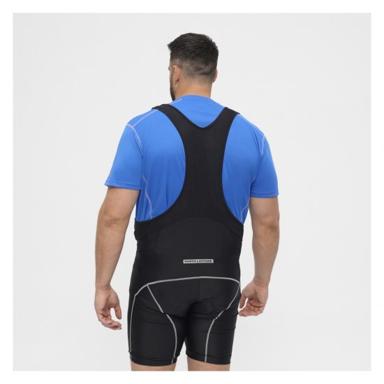 North Latitude Sport Bike Shorts With Suspenders Black - Pyöräilyvaatteet - 