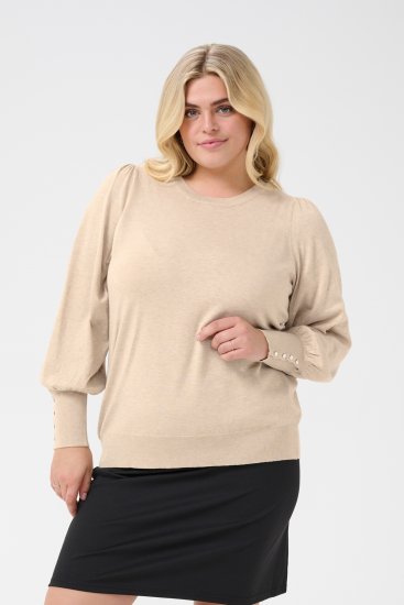 Kaffe Curve Lizzy Pitkähihainen neulepusero Beige - Neulepaidat & neuleet - 