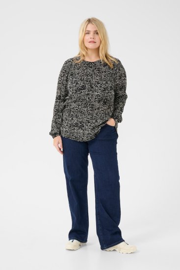 Kaffe Curve Mila Ami Pusero Musta/Turtledove - Naisten puserot ja tunikat isot koot - 