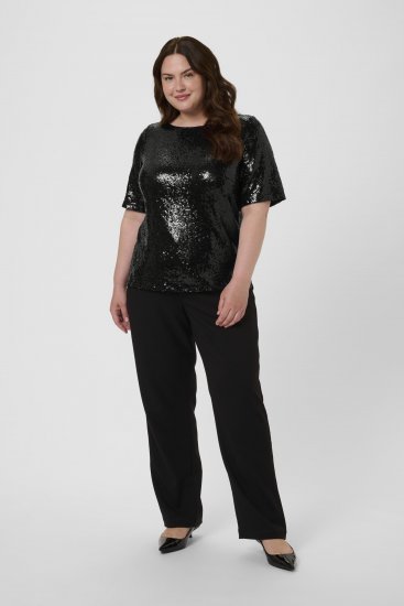 Kaffe Curve Mirana Sequin Blouse Black - Puserot - 