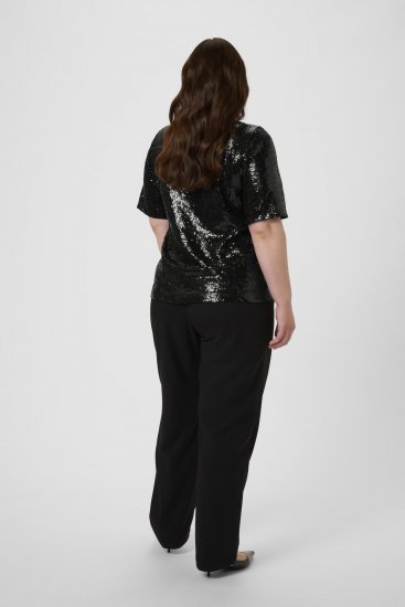 Kaffe Curve Mirana Sequin Blouse Black - Puserot - 