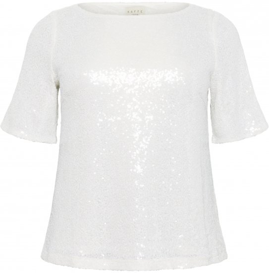 Kaffe Curve Mirana Sequin Blouse Chalk - Puserot - 