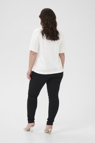 Kaffe Curve Mirana Sequin Blouse Chalk - Puserot - 