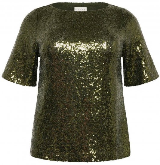 Kaffe Curve Mirana Sequin Blouse Ivy Green - Puserot - 