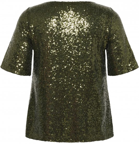 Kaffe Curve Mirana Sequin Blouse Ivy Green - Puserot - 