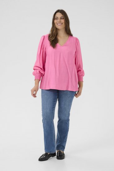 Kaffe Curve Sofia Blouse Pink Power - Puserot - 