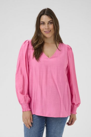 Kaffe Curve Sofia Blouse Pink Power - Puserot - 