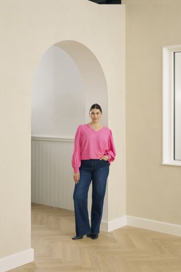 Kaffe Curve Sofia Blouse Pink Power - Puserot - 
