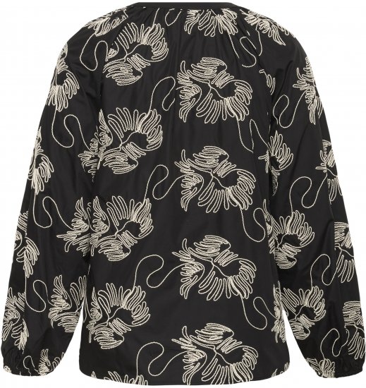 Kaffe Curve Kimmie Blouse Black Chalk Embroidery - Puserot - 