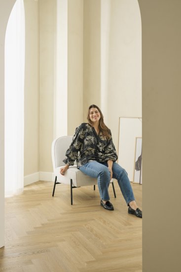 Kaffe Curve Kimmie Blouse Black Chalk Embroidery - Puserot - 