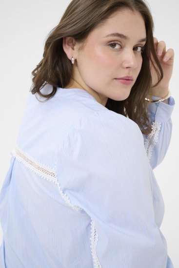 Kaffe Curve Juda Blouse Nantucket Breeze Stripe Blue - NAISTEN VAATTEET 40-66 - 