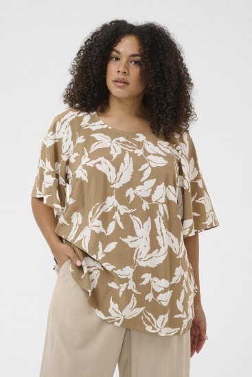 Kaffe Curve Marla Blouse Oak Chalk Leaf - Puserot - 
