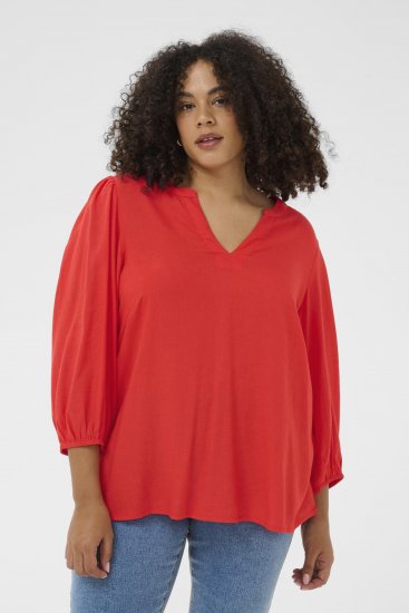 Kaffe Curve Mille Blouse Poppy Red - Puserot - 