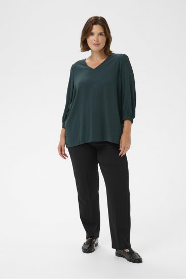 Kaffe Curve Pippi Blouse 3/4 Sleeve Magical Forest Green - Puserot & tunikat - 