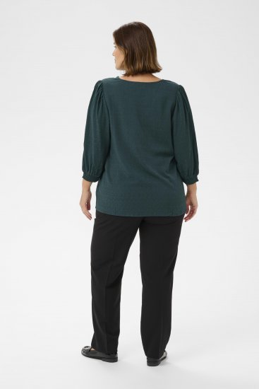 Kaffe Curve Pippi Blouse 3/4 Sleeve Magical Forest Green - Puserot & tunikat - 