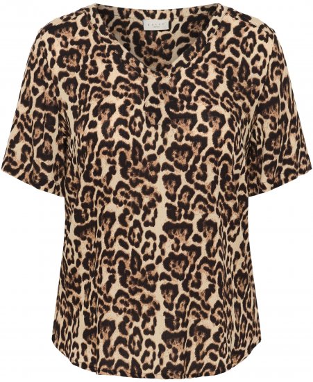 Kaffe Curve Ami Short Sleeve Blouse Printed Leopard - Puserot & tunikat - 
