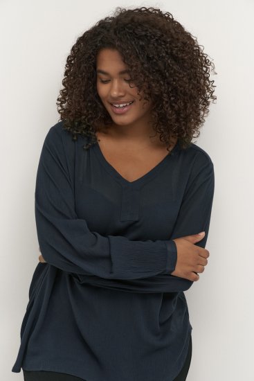 Kaffe Curve Ami Pitkähihainen Pusero Tummansininen - T-paidat - 