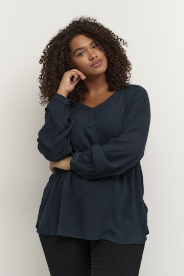 Kaffe Curve Ami Pitkähihainen Pusero Tummansininen - T-paidat - 