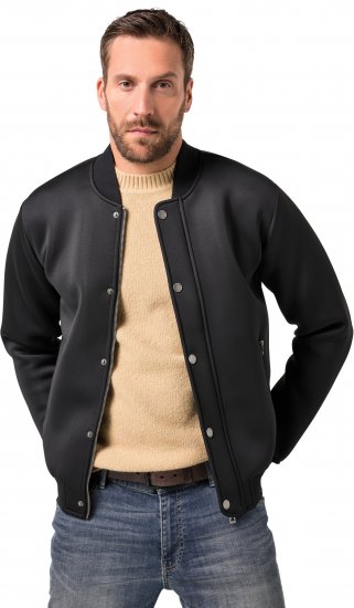 JP1880 College Jacket Scuba Fabric with Zipper Black - Takit - Miesten Takit, isot koot – 2XL – 12XL