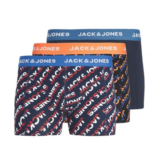 Jack & Jones Logo Trunks 3-Pack Navy Blazer - Alusvaatteet & Uimavaatteet - Miesten Isot alusvaatteet 