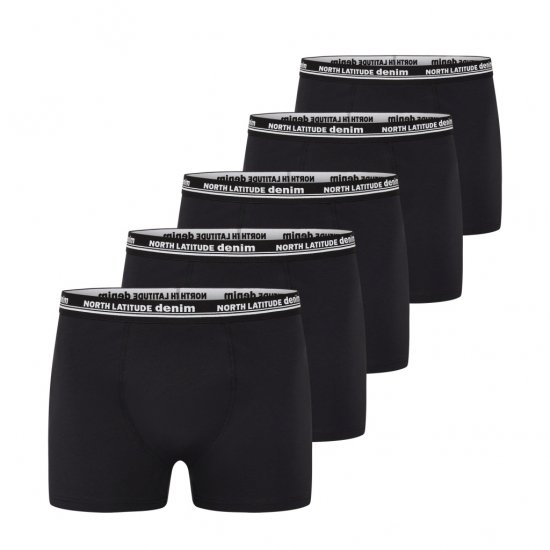 North Latitude 5-Pack Boxershorts Black - Bokserit - Miesten Bokserit Isot Koot
