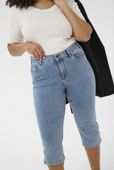 Kaffe Curve Vilana Capri Jeans Washed Blue - Skinny fit - 