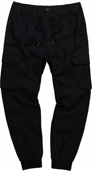 JP1880 Cargo Trousers with Many Pockets Stretchy Black - Farkut ja housut - Miesten isot farkut ja isot housut W40-W70