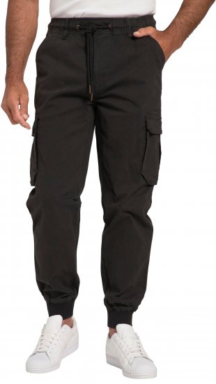 JP1880 Cargo Trousers with Many Pockets Stretchy Black - Farkut ja housut - Miesten isot farkut ja isot housut W40-W70