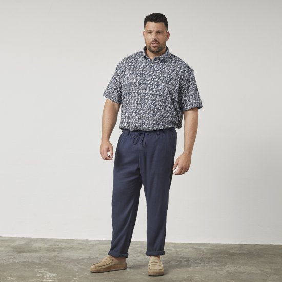 North Latitude 61155 Pellavaiset Comfort Fit Housut Laivastonsininen - Farkut ja housut - Miesten isot farkut ja isot housut W40-W70