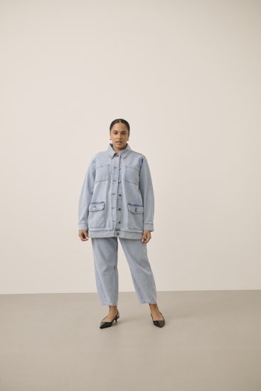 Kaffe Curve Ninna Casual Jacket Light Blue Washed - Takit - 
