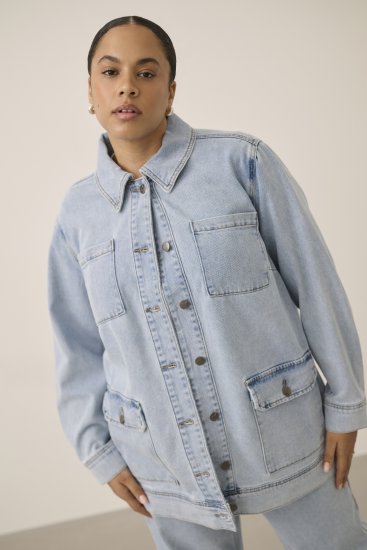 Kaffe Curve Ninna Casual Jacket Light Blue Washed - Takit - 