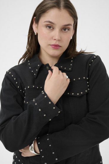 Kaffe Curve Brenn Twill Jacket Washed Black - Farkkutakit - 