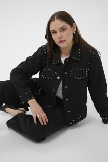 Kaffe Curve Brenn Twill Jacket Washed Black - Farkkutakit - 