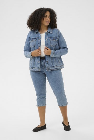 Kaffe Curve Vilana Denim Jacket Washed Blue - Farkkutakit - 