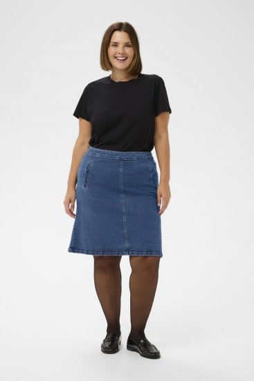 Kaffe Curve Leni Denim Skirt Blue - Hameet - 