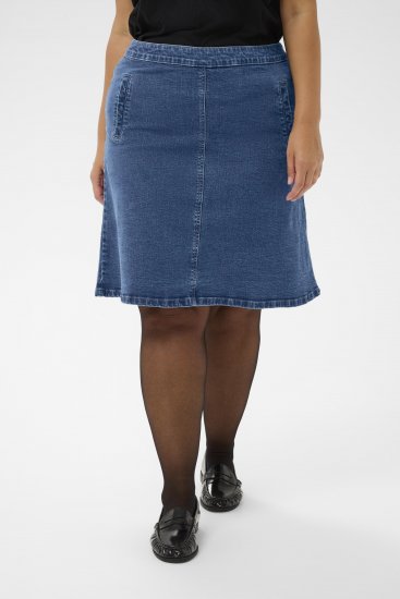Kaffe Curve Leni Denim Skirt Blue - Hameet - 