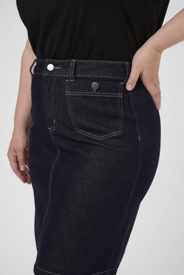 Kaffe Curve Roria Denim Skirt Dark Blue - Naisten hameet isot koot - 