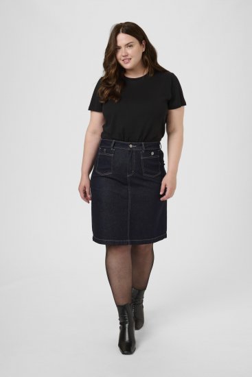 Kaffe Curve Roria Denim Skirt Dark Blue - Naisten hameet isot koot - 