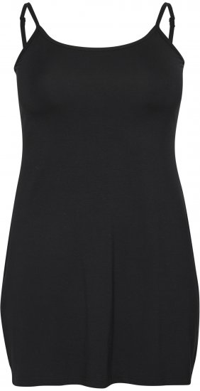 Kaffe Curve Jena Mekko Olkaimilla Musta - Naisten mekot isot koot - 