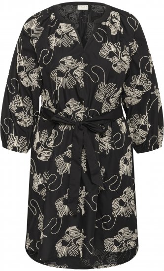 Kaffe Curve Kimmie Dress Black Chalk Embroidery - Midimekot - 