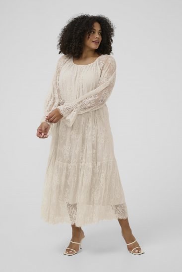 Kaffe Curve Amalie Lace Dress Moonbeam - Midimekot - 