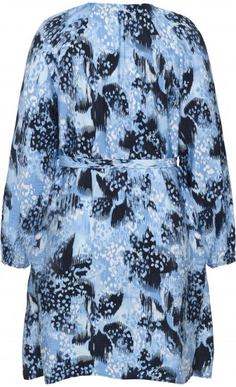 Kaffe Curve Aliana Dress Blue Flower Animal - Midimekot - 