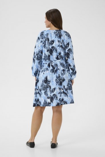 Kaffe Curve Aliana Dress Blue Flower Animal - Midimekot - 