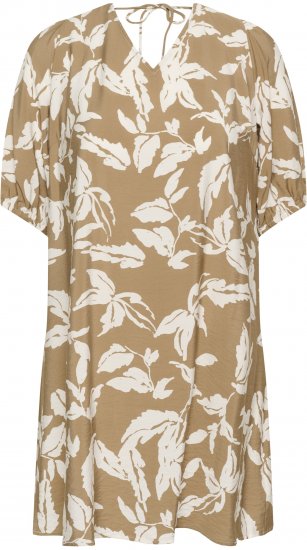 Kaffe Curve Marla Dress Oak Chalk Leaf - Midimekot - 